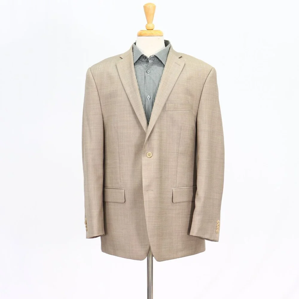 Calvin Klein 44R Brown Solid 2-Button Sport Coat Blazer Jacket T299